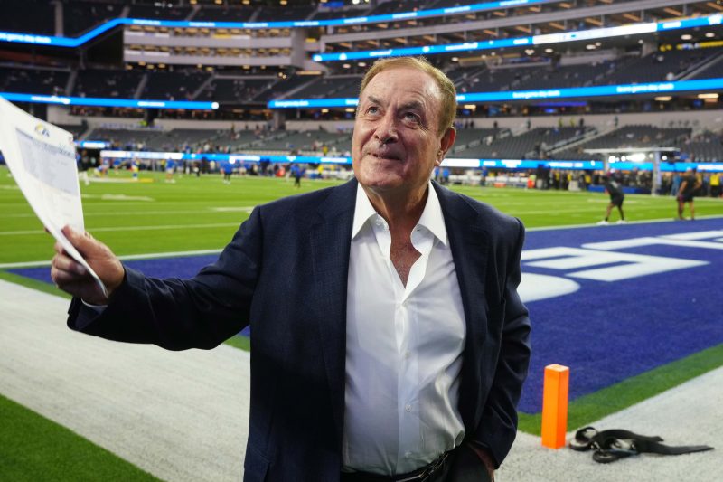 If there was ever a day for Amazon Prime announcer Al Michaels to avoid mentioning sports betting lines for a ‘Thursday Night Football’ game, it would have been Oct. 23.
Hours after the NBA was rocked by a massive sports betting scandal, Michaels was on air discussing the gambling implications of a field goal attempt in the final minutes of the Los Angeles Chargers vs. Minnesota Vikings game.
‘You know, occasionally, a game like this, you think it is over, but it’s not quite over,’ Michaels said, seemingly referencing the game’s over/under line. ‘You know what I mean? I’ll be punished again – what can I tell you? It’s close to being over. I don’t want to call it ‘over’ with three minutes to go.’
The pregame over/under line for the Chargers’ win on Oct. 23 was set at 44.5 points. Michaels started referring to the line in the final three minutes of the game as the Chargers played out their final drive with 44 total points on the board.
‘Sometimes you never know when that half will destroy you,’ Michaels said, referencing the 0.5 points still necessary at that point of the game for an ‘over’ bet to hit.
When Chargers kicker Cameron Dicker lined up for a 45-yard field goal attempt moments later, Michaels returned to referencing the betting line.
‘Meanwhile, you have a 45-yard attempt, which will draw a little interest,’ he said.
Dicker knocked down the 45-yarder, leading to Michaels’ final betting-related comment of the night:
‘And there it is,’ he said as the ball sailed through the uprights. ‘Now you can say it is ‘over.”
This post appeared first on USA TODAY